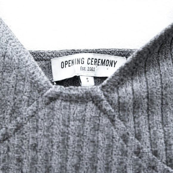 Opening Ceremony Ribbed Gray Mini Dress Sweetheart Neckline - Picture 7 of 7